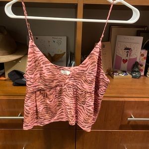 Little Moon pink zebra print tank